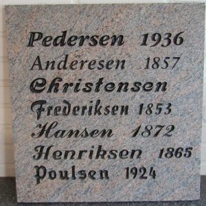 1 Inskription indhugget