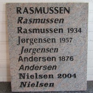 2 Inskription indhugget